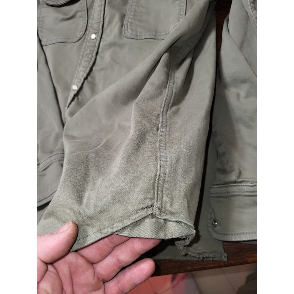 &SONS Sunday Shirt Army Green Men's XL Heritage Workwear Utility Snap Overshirt - Picture 12 of 16